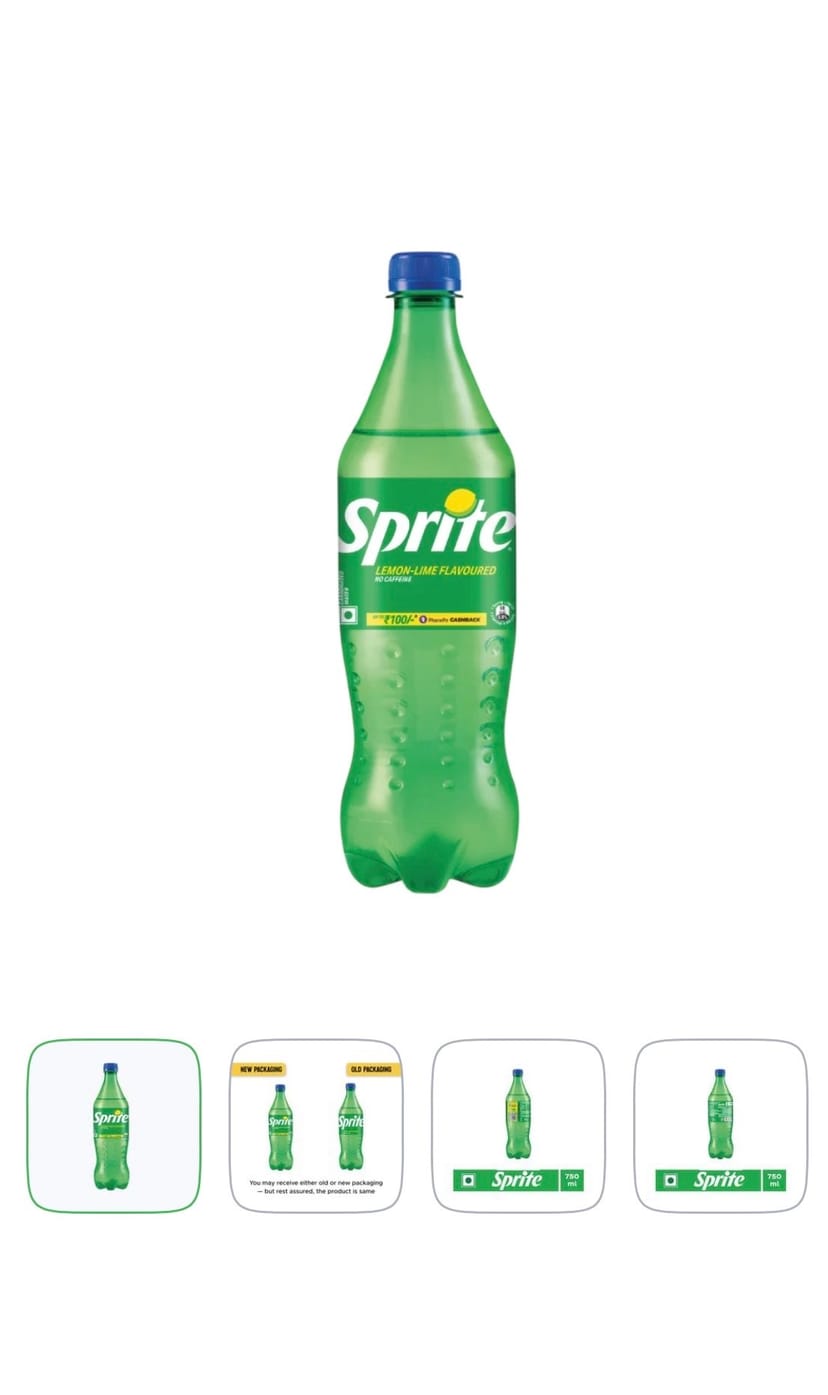 Sprite lime flavoured soft drink (750ml) - Image 1